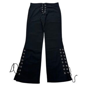 Lip Service Black Lace Up Flare Pants Womens Size 6 Gothic Punk Rock